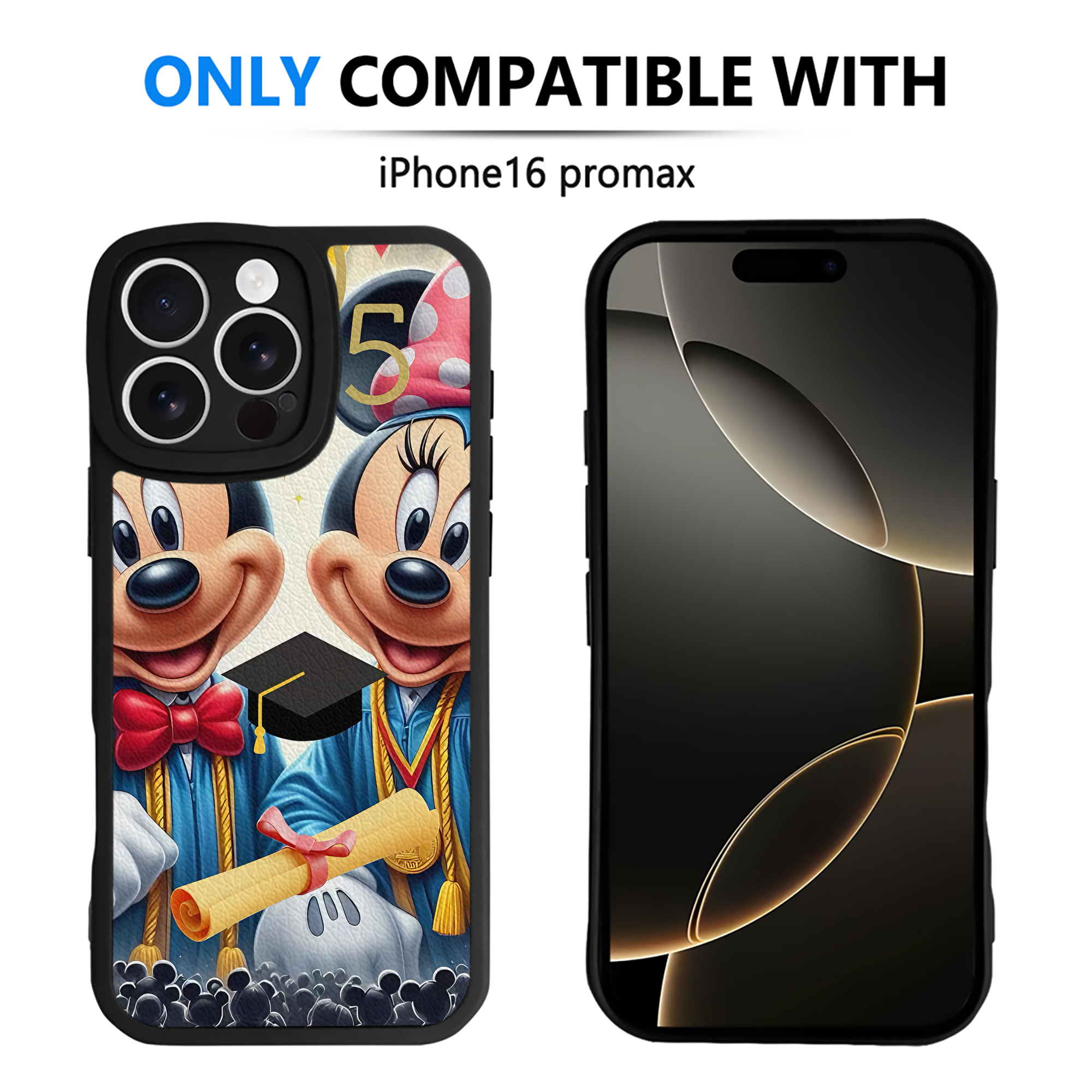 （画像用） ミッキーマウス Mickey Mouse 【iPhone 16シリーズ対応】シリコンスマホケース（レザー調） 材質：シリコン